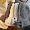 Winter Trendy Balaclava Hats for Men&Women Knitted Hooded Caps Thicken Windproof Drawstring One-Piece Neck Collar Beanies Cap 3