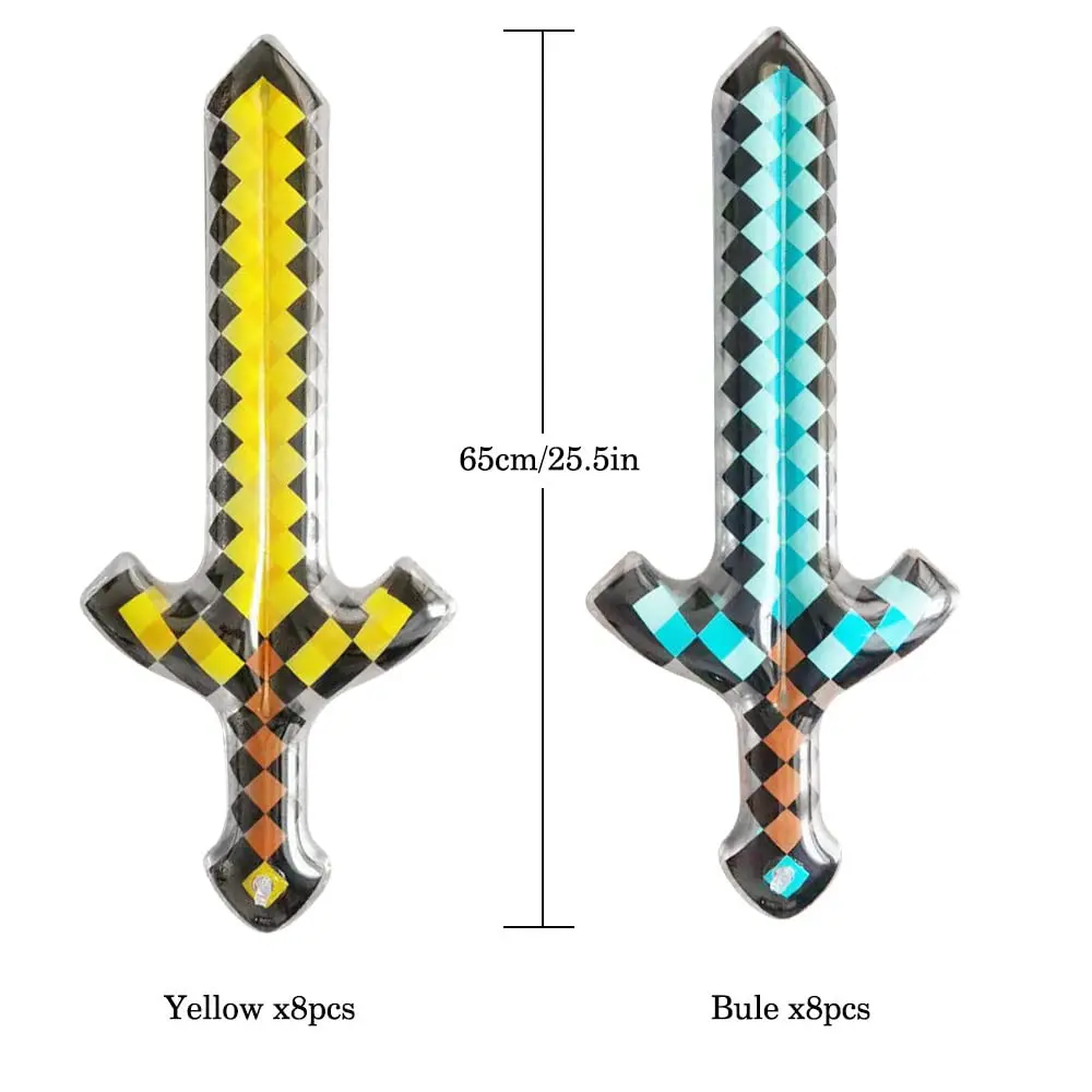 Inflatable Weapon Pixel Diamond Sword for Party Birthday Swimming Pool Cosplay Halloween Costume Accessories Kid Party cosplay sword cosplay prop cosplay toy