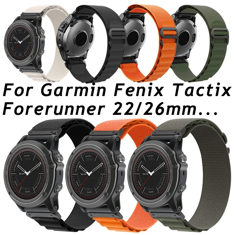 

Ремешок нейлоновый 22 мм 26 мм для наручных часов Garmin Fenix 6 7 5 Fenix 6X 7X 5X Plus 3 3HR Forerunner 955 965 пособие MK1 MK2