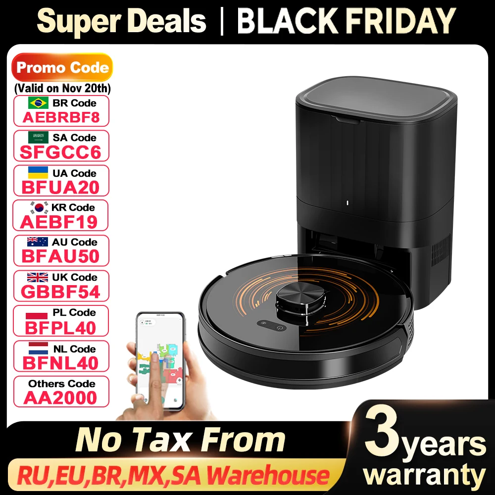 Odkurzacz automatyczny ABIR K30, automatycznie opróżniana stacja, lidar laserowy, ssanie 6500 PA, wielopętrowe mapowanie, inteligentne urządzenie do pracy na mokro i sucho w domu - AliExpress 6