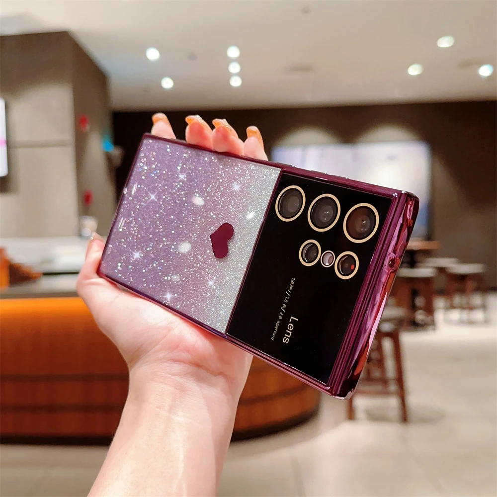 Permatomas telefono dėklas su širdelėmis samsung galaxy serijai_voghion.com