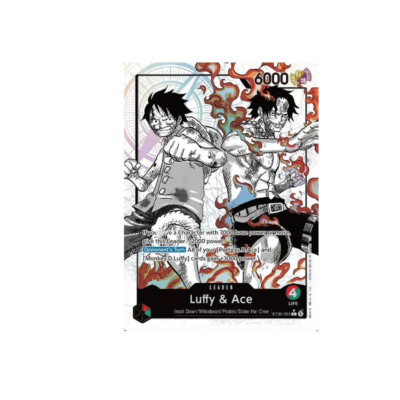 Diy One Piece One Piece Card Game Start Deck EX Luffy & Ace ST-30-001 ENGLISH MONKEY D LUFFY PORTGAS D ACE COLLECTION CARD