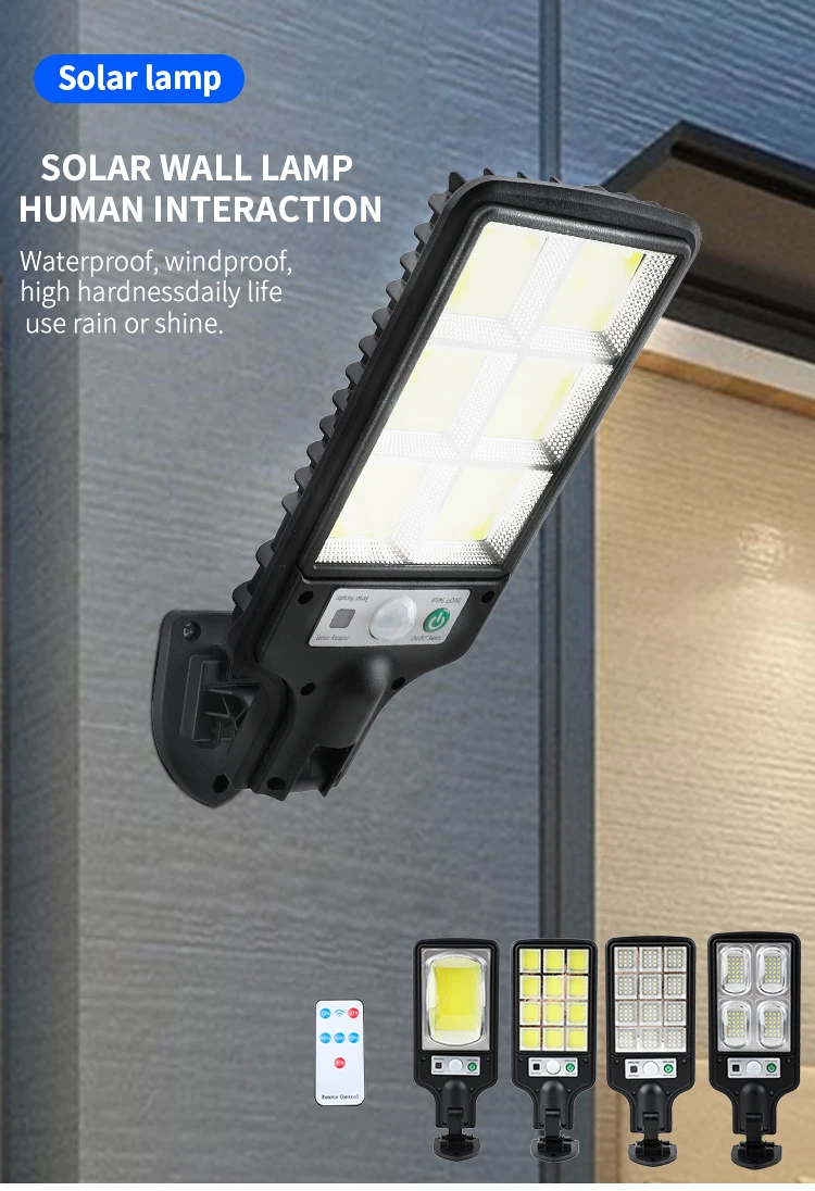 Description Picture 2 of item1pc LED COB Solar Lights Outdoor With 3 Mode Waterproof Motion Sensor Security Lighting Wall Street Lamp for Garden Patio Path