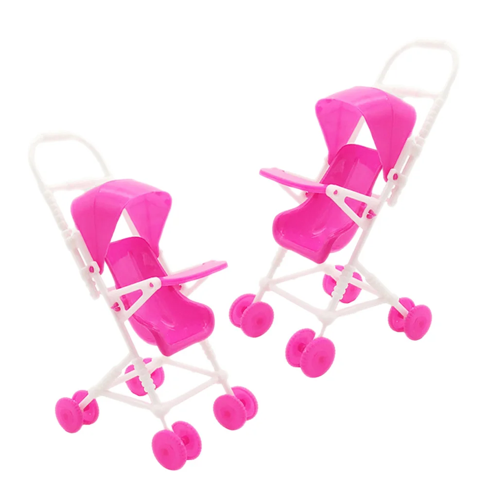 

Kids Furniture Dolly Toy Miniature Toddler Carriage Cartoon Pram Model Nursery Furniture Baby Car Toy Accessory