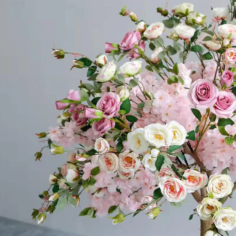 결혼식 테이블용 인공 미니 벚꽃 꽃 나무, 결혼식 나무 센터피스, 1.2m, 4ft