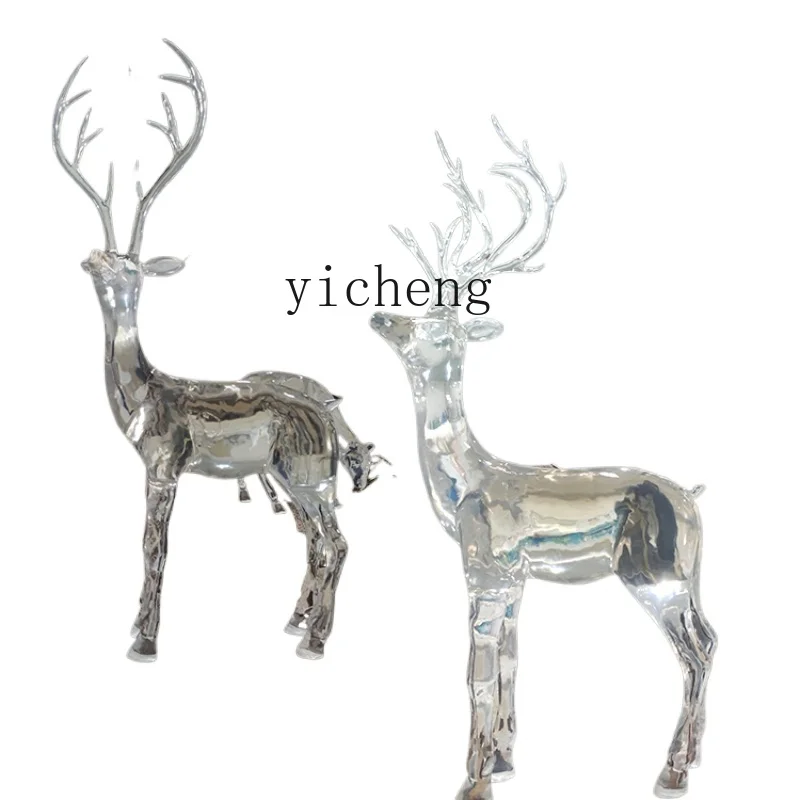 

XL Transparent Resin Deer Decoration Modern Garden Mall Lawn Floor Sculpture Soft Decoration