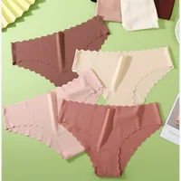 Culottes taille basse sans couture pour femmes, sous-vêtements féminins, caleçons d'été doux et fins, lingerie sexy, ensemble de 3 pièces 4