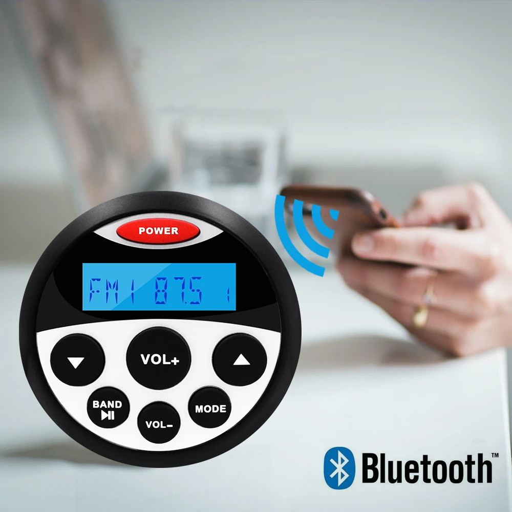 Waterproof Marine Stereo Bluetooth Radio MP3 Player For SPA UTV ATV Car Boat
