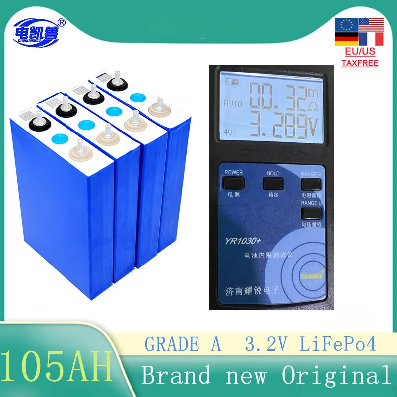 

3.2V 105Ah 100ah LiFePO4 battery Lithium iron phospha DIY 4s 12V 24V 48V Motorcycle Electric Car Solar Inverter Boat Batteries