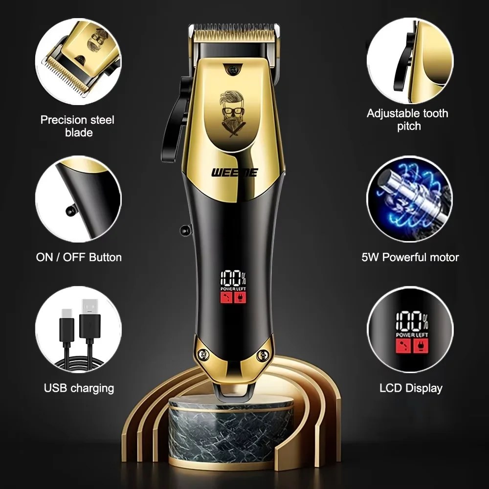 USB Rechargeable Hair Clippers for Men Three-piece Set with Oil Head and Electric Trimmers Ideal for Home Use,hair clipper,hair trimmer