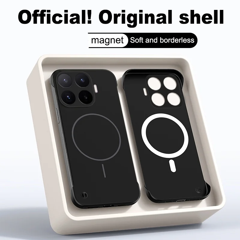 Frameless Magnetic Hard Matte Case - Slim, Wireless Charging, Anti-Fingerprint Cover