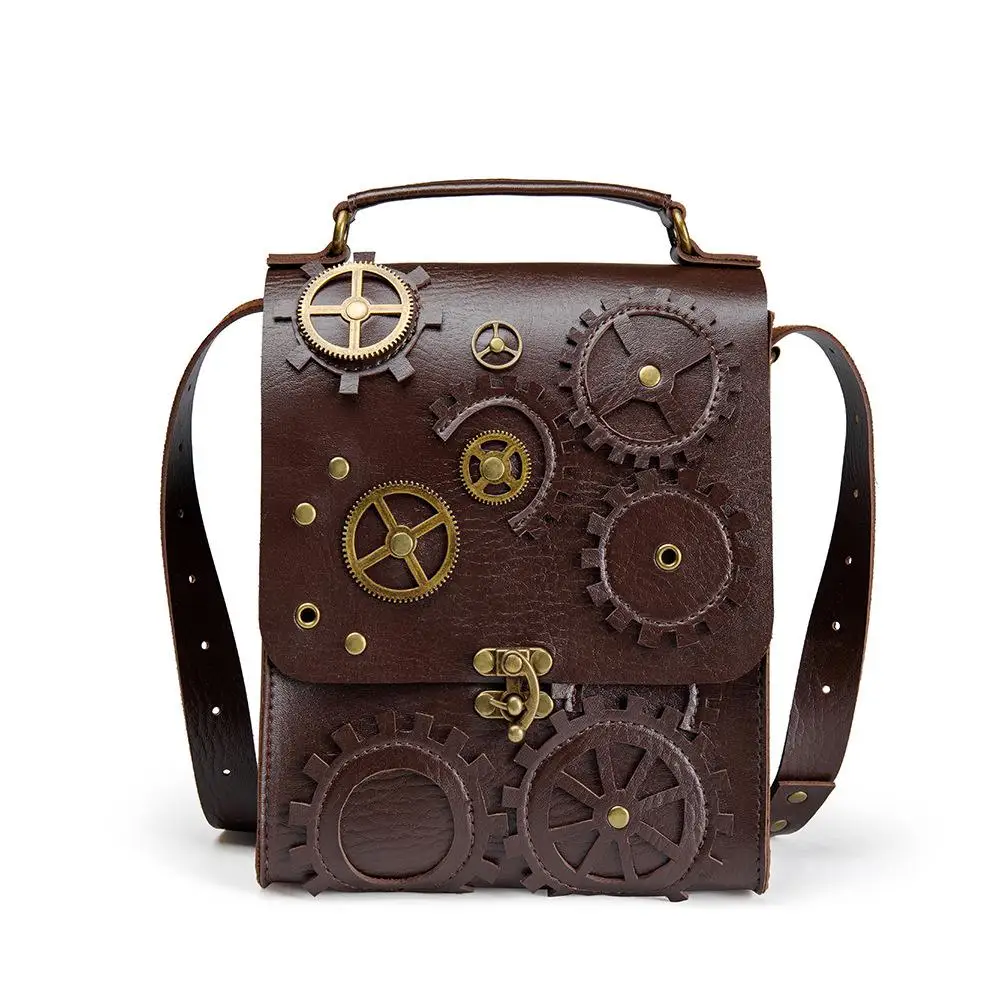 Steampunk Retro Style Women's Bag One Shoulder Bags Motorcycle Messenger Bag Card Holder Wallet Handbag Crossbody Purse sacoche