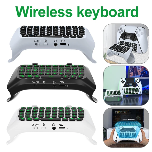 Mini clavier sans fil Bluetooth avec rétro-éclairage vert, manette