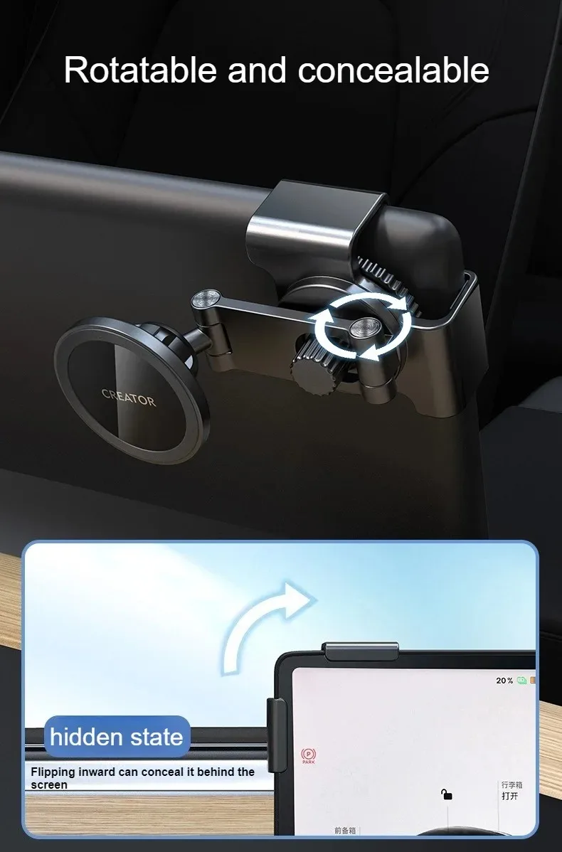 Für Tesla Model 3 X Y S für BYD Mittelkonsolen-Display Schiebeschienen-Telefonhalter Magnetischer Auto-Telefonhalter für iPhone 15 14 13 12 – Detail 16