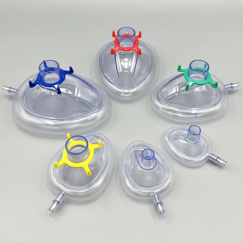 PVC-Anästhesie-Maske, sterilisiert, Einweg-Gesichtsmasken für Tiere für Erwachsene und Kinder, Nr. 1-Schließer, Größe 6 – Detail 6