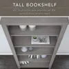 72W Office Desk with Hutch 5 Shelf Bookcase Bundle Platinum Gray Wire Management Concealed Storage Adjustable Shelves Modern 6