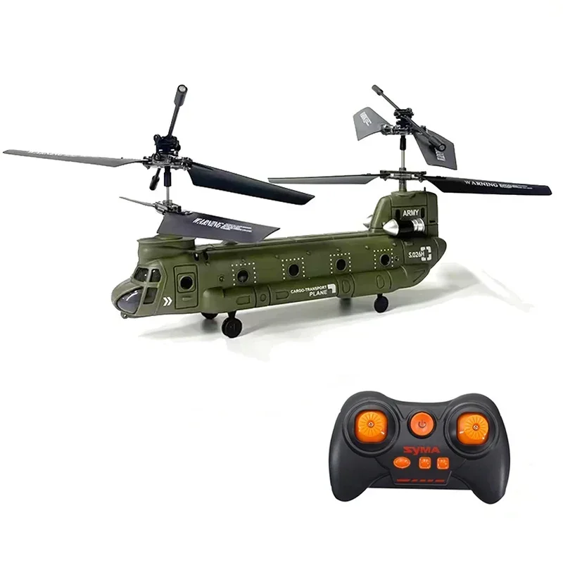 

2024 2.4G Hz Syma Remote Control Helicopter S026h Military Transport Rc Armed Aircraft Chinook Model Children Toys Birthday Gift