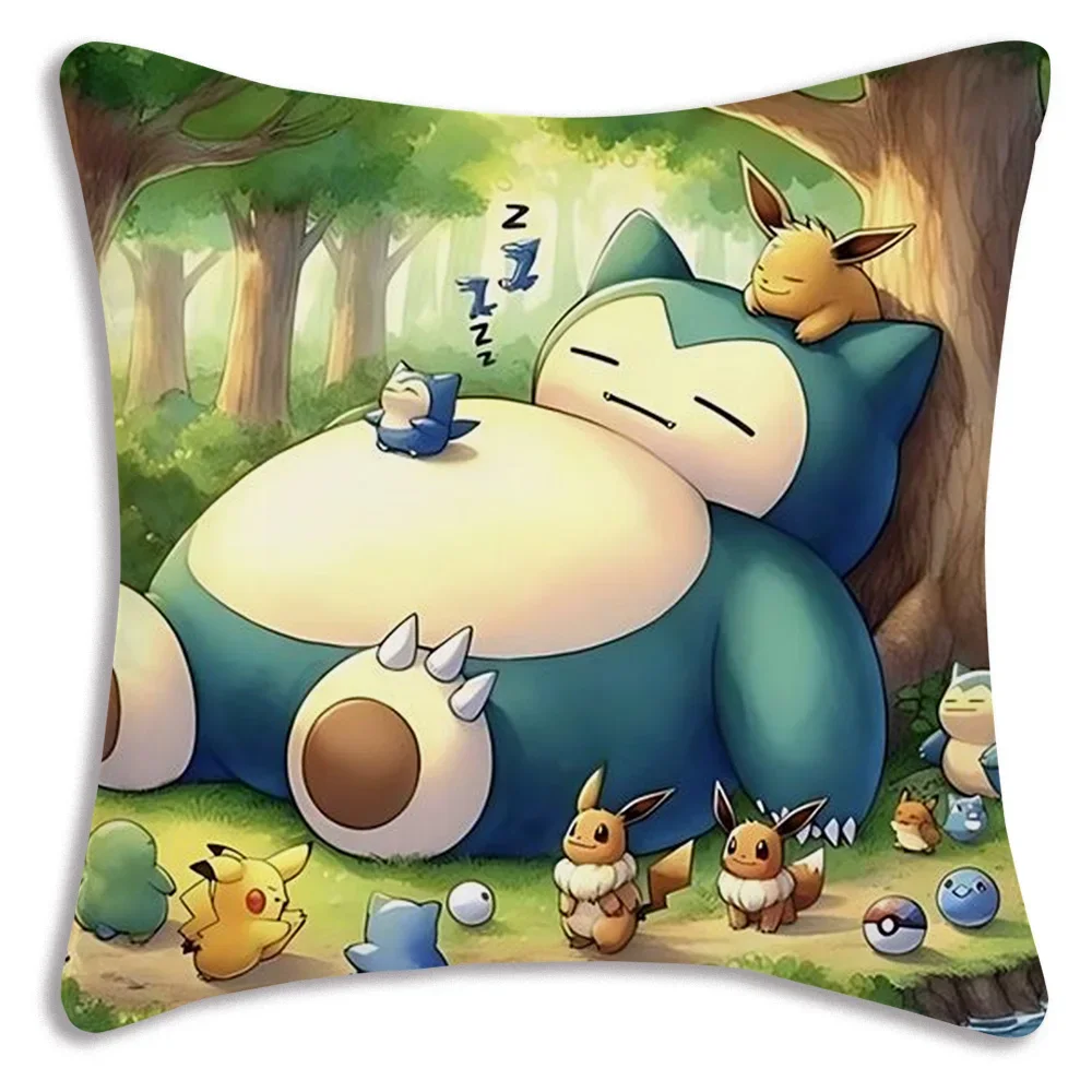 Pokemon Anime Cushion Cover 45x45cm Pikachu Decor Sofa Pillow Cover Charmander Psyduck Anime Figure Cartoon Pillowcase