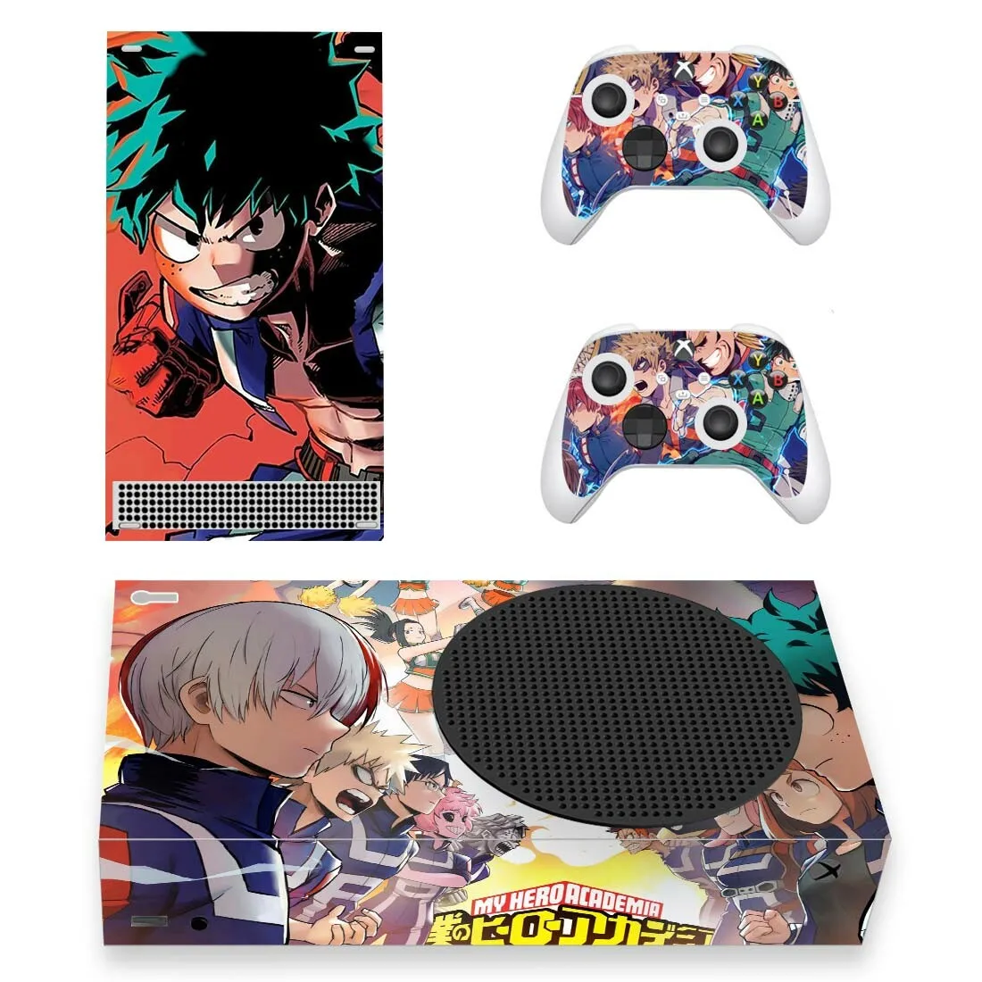 Xbox 시리즈 S 콘솔용 데칼 커버 및 컨트롤러 2 개, XSS 스킨 비닐, My Hero Academia 스킨 스티커