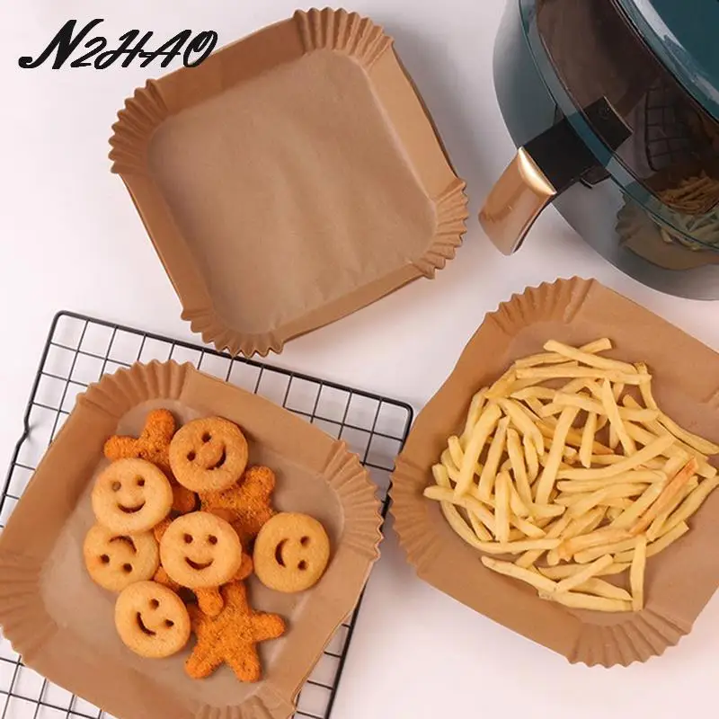 

25/50pcs Air Fryer Disposable Baking Paper Liner Form Tray Grill Parchment Paper Kitchen Air Fryer Accessories