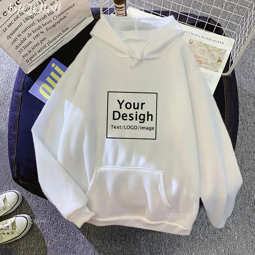 

DIY Your Design Text/LOGO/Image Women Casual Hoody Streetwear Oversized Sweatshirt Couple Clothes Sudaderas Para Mujer Pullovers