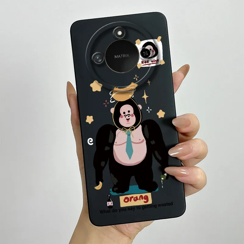 Sweet Painted Silicone Phone Case - Fashion Cartoon Design, Protective & Stylish
