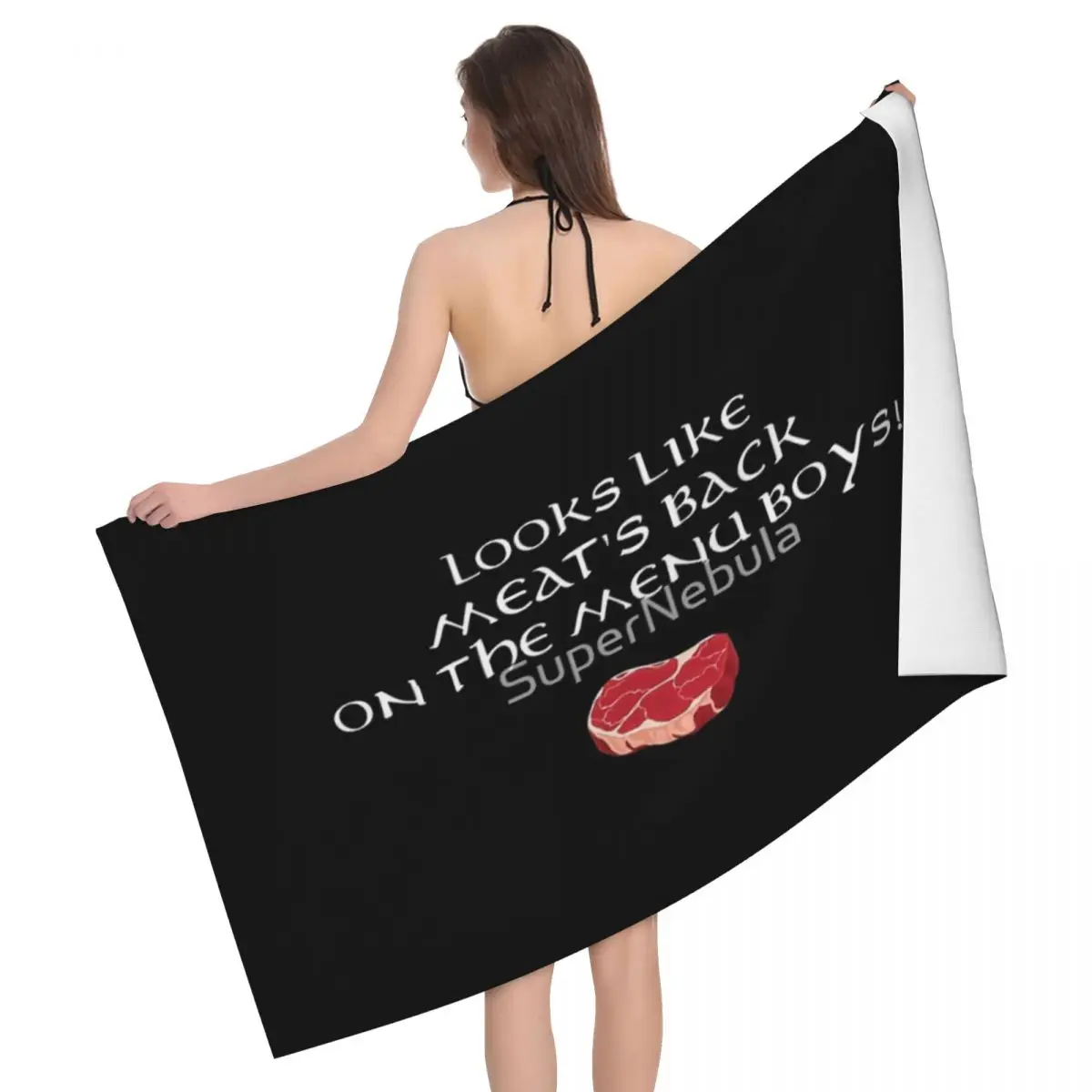 

Looks Like Meats Back On The Menu 80x130cm Bath Towel Soft For School For Party