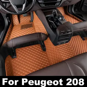 Alfombrillas de cuero de lujo para coche, juego de alfombrillas duraderas  antisuciedad para Peugeot 208, A9, 2012 ~ 2018, 2013, 2014 - AliExpress