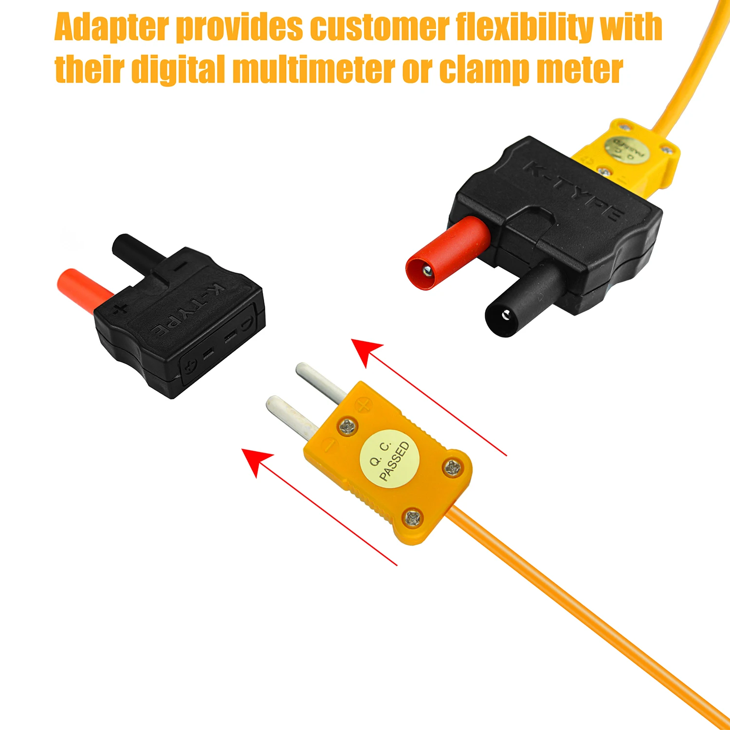 Description Picture 4 of itemZIBOO 69146 Banana Plug Adapter to K Type Thermocouple, Works with Digital Clamp and Multi Meters