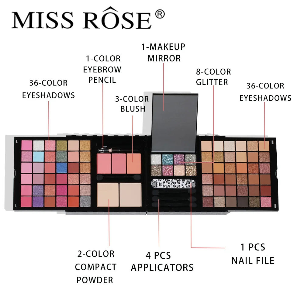 Halloween Multi-function Makeup Kit Full Set Box Eyeshadow Powder Blush Lips Makeup for Women Beginner Travel Portable Palette