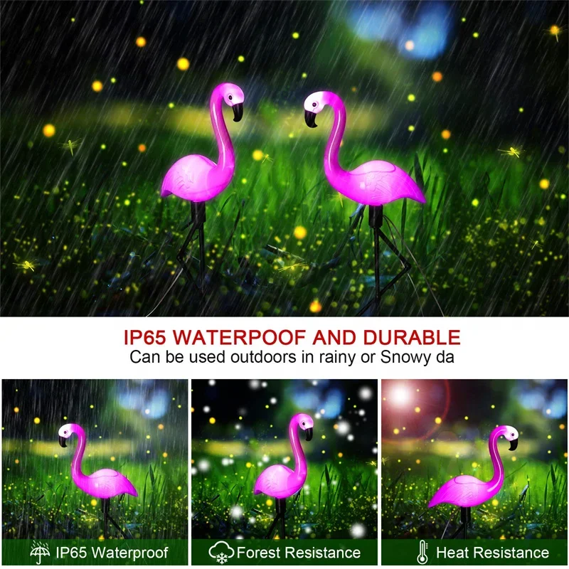 1/3PCS Flamingo Solar Light IP65 Waterproof LED Stake Light Landscape Ground Lamp For Outdoor Pathway Xmas Garden Decor solar lights garden light solar decoration light solar spot light