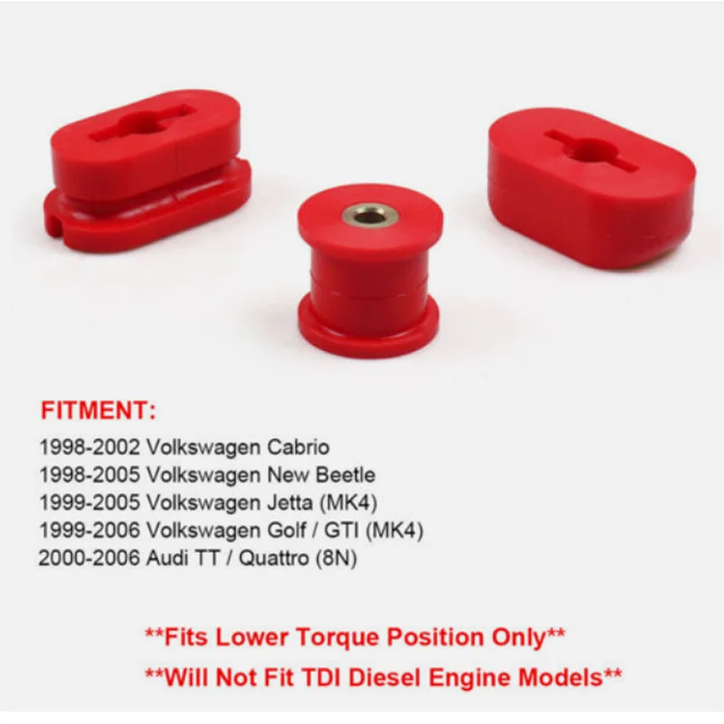 Engine Mount Insulator For 99-06 VW Jetta Golf GTI Mk4 Lower Dogbone Engine Mount Polyurethane Bushings