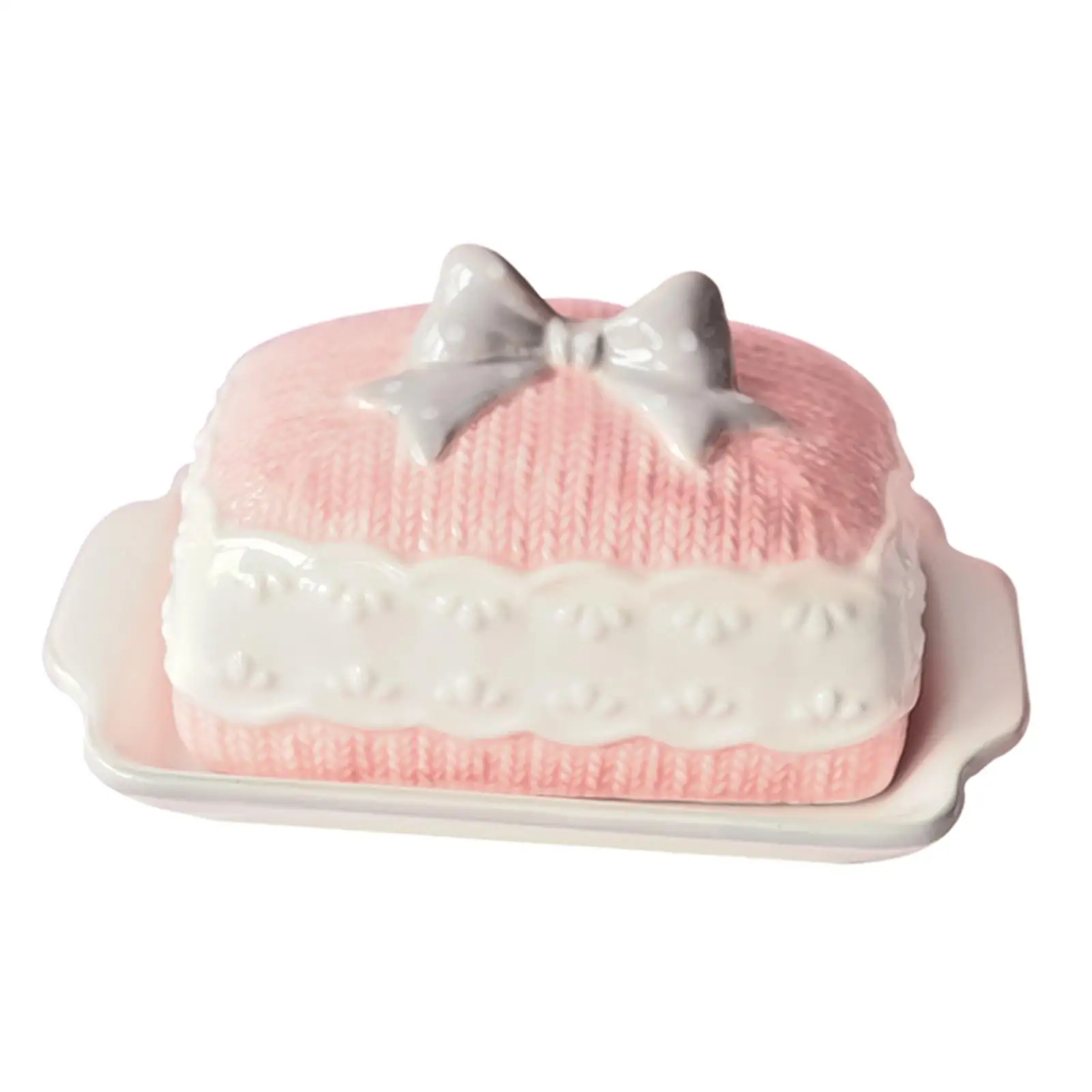 Ceramic Butter Dish with Cover Kitchen Utensils Butter Keeper Storage Plate for Household Dining Room Hotel Fridge