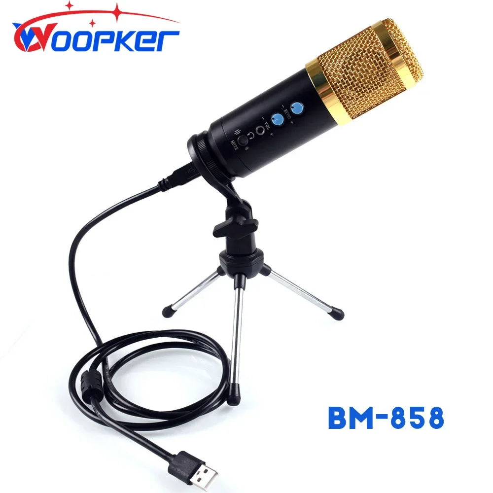 Computer Condenser Microphone With Tripod Karaoke Studio USB Microphone For YouTube Gaming Recording Mic Kit_voghion.com