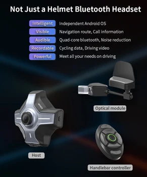 Casco de motocicleta inteligente HUD pantalla frontal navegación auriculares Bluetooth grabadora de conducción Control de voz IP66 impermeable 1