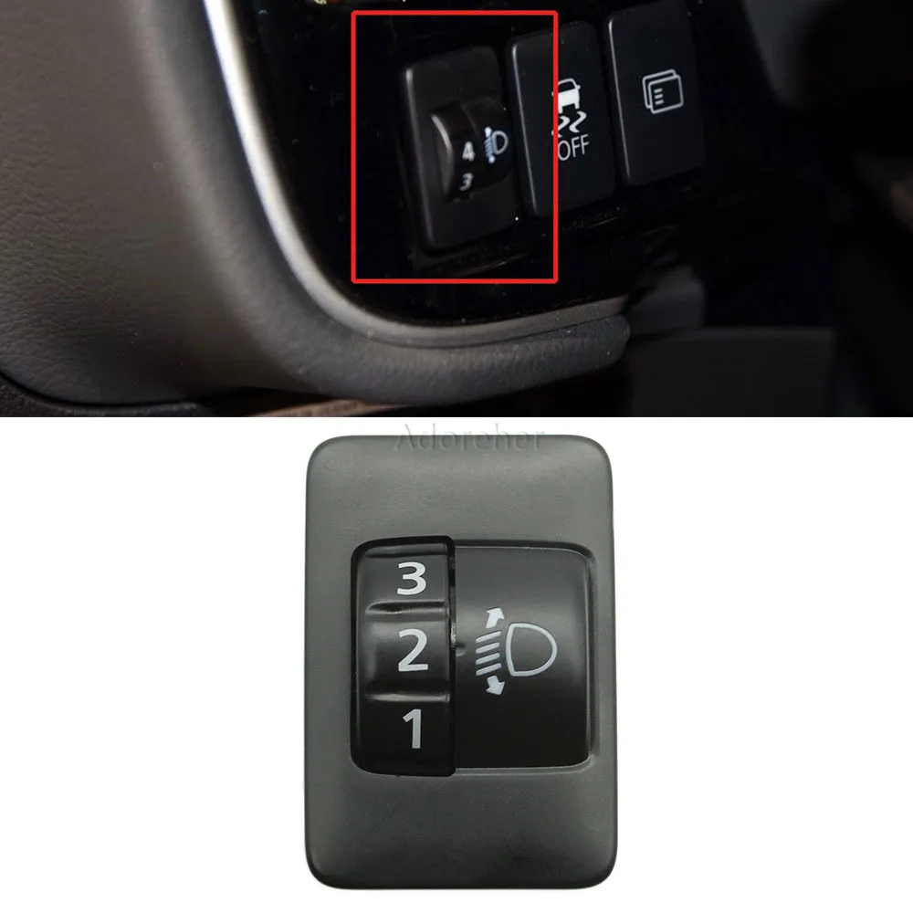 

Переключатель управления уровнем налобного фонаря, Кнопка выбора высоты для Mitsubishi Outlander Xpander Eclipse Cross 2015 2016