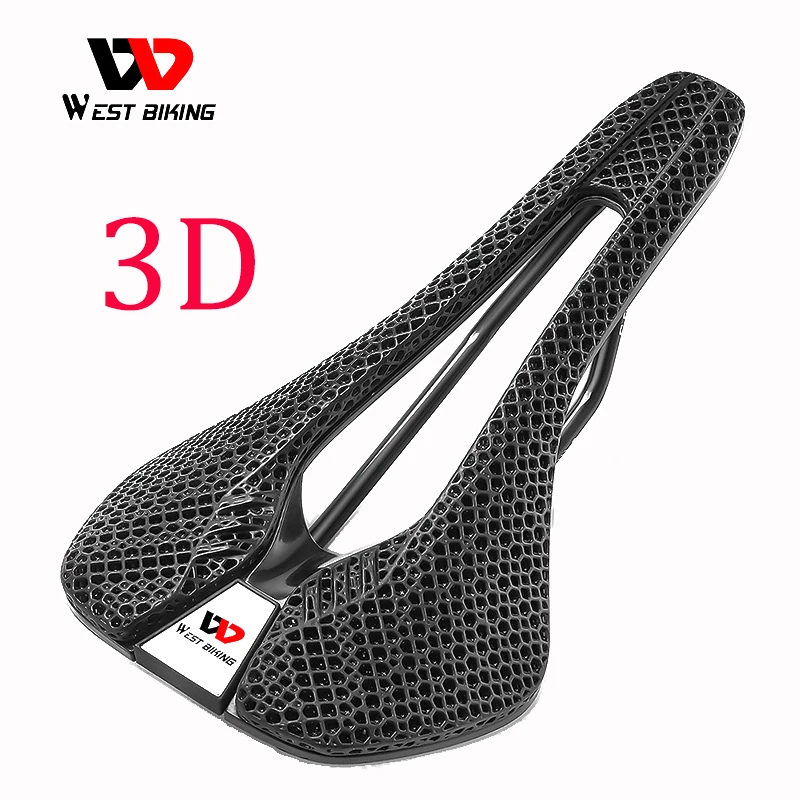West Biking 3D Printed Bicycle Saddle For Mtb Comfortable Mountain Road