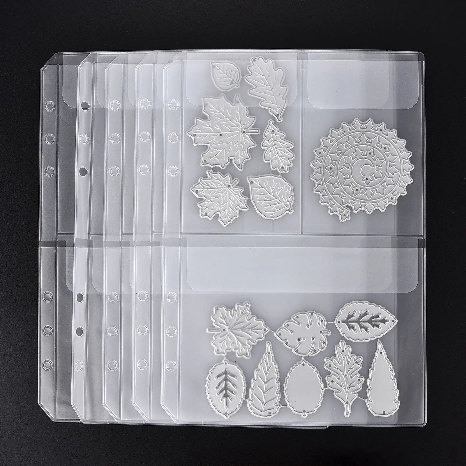 A5 6-Hole Strap Storage Clip And Storage Bag Scrapbook Cutting Die Organizing Sticker Transparent Bag storage bag,storage clip