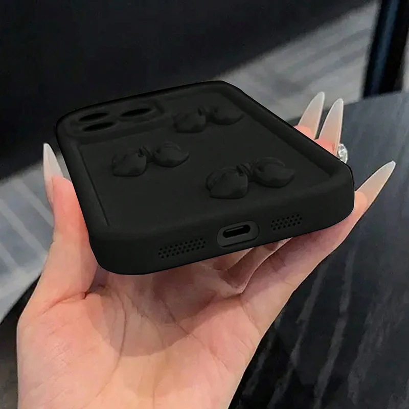 3D Cute Bowknot Silicone Case with Matte Finish
