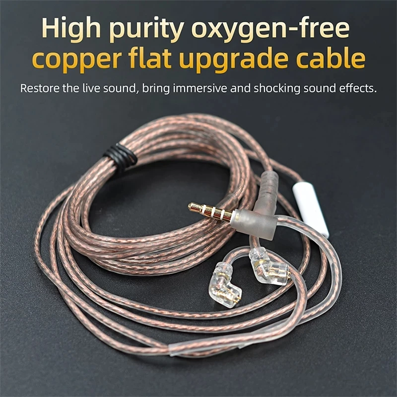 KZ ZS10 ZST ZS3 In Ear Cable High-Purity Oxygen-Free Copper Twisted Upgrade Cable KZ 2pin Cable For KZ Z10 ZST ZSN CCA C10 V80 bluetooth earphone