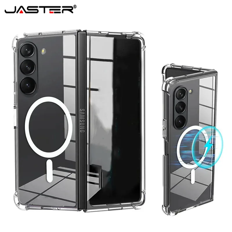 Custodia Magnetica Per Samsung Galaxy Z Fold 5 Z Fold 4 Z Fold 3 Custodia Trasparente Per Magsafe Per Samsung Galaxy Z Fold 4 5 Tpu + Pc Cover