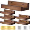 6PCS Wood Vinyl Record Shelf Wall Mount Small Wall Record Holder Display Shelf Vinyl Record Shelves Record Album Display Holder 6