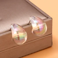 3Pairs Fashion Minimalist Drop Stud Earrings Set Women Colorful Boho Hoop Earrings Jewelry Gifts - Image 5