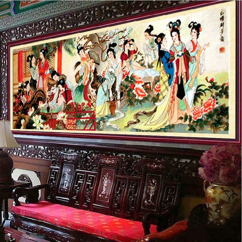 Needlework,DIY Twelve Women Cross stitch,Sets For Embroidery kits Dream of Red Mansions Cross-Stitching,Living room Decro
