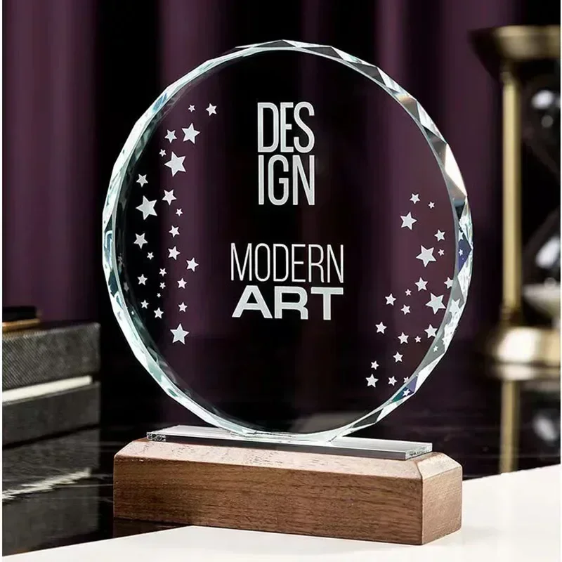 1pcs Free Crystal Trophy Creative Gift Ornaments Annual Meeting Activities Group Recognition Awards Event Souvenirs New