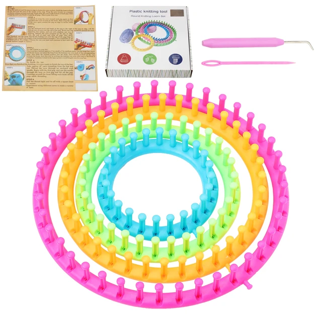 Round knitting loom set six piece by knitting notions