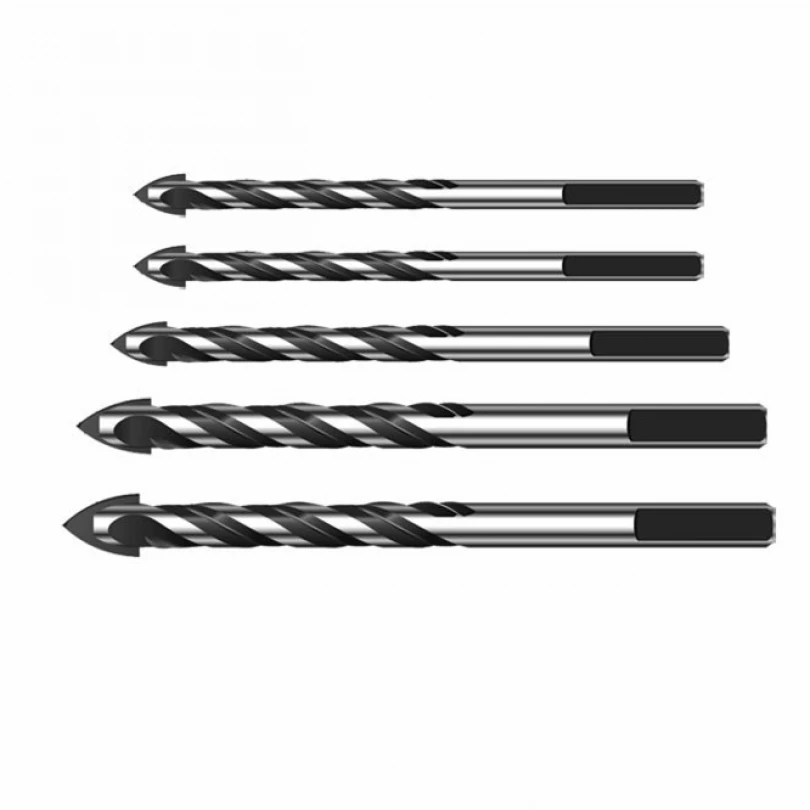 5pcs Twist Drill Bits Set Tungsten Carbide Triangle Drill Bit Set for Glass Brick Plastic Cement Wood Tile Concrete Masonry 5pcs multi material tungsten carbide tip tile drill bits for porcelain ceramic concrete brick wall glass plastic wood 6 12mm d30