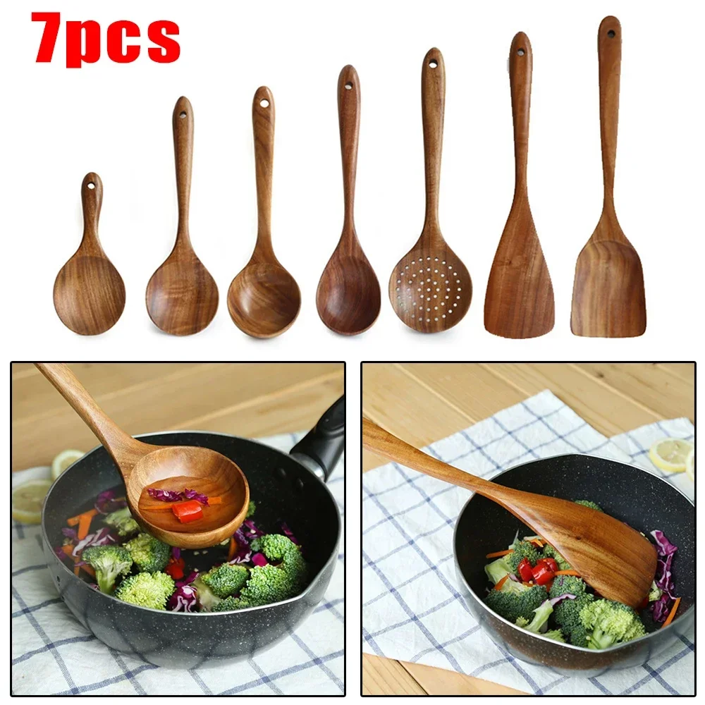 나무 조리기구 논스틱 주방 도구 스푼 주걱 나무 공급 새롭고 고품질 가정용 DIY 도구 부품