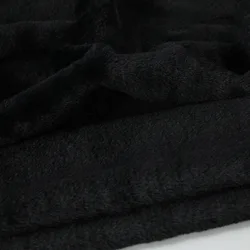 Luxurious Encrypted Thickened Faux Rabbit Fur Fabric - 50x50cm, Decorative Polyester Padding - L (Black 50x50cm)