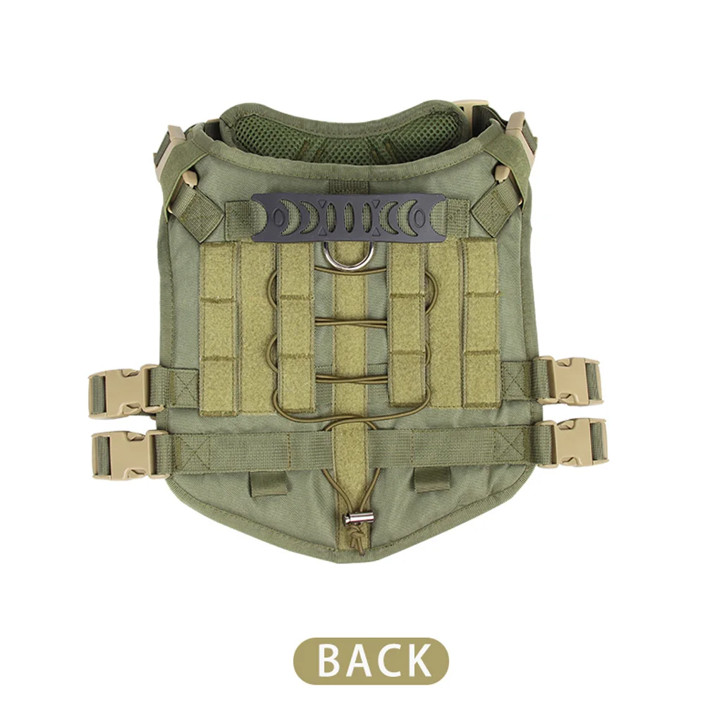 Tactical Dog Harness Military Training Vest Pet Harness for Medium Large Big Dog Black Green Gray